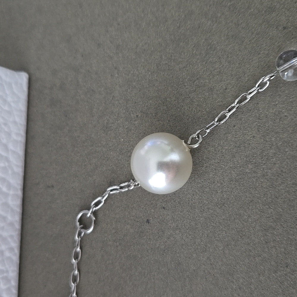 New Never Used Dior Silver Charm Necklace .. CD Charm, Star & Pearl - Picture 5 of 9